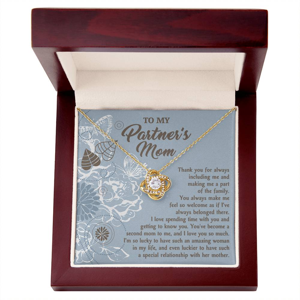 To My Partner's Mom, Part Of The Family, Love Knot Necklace