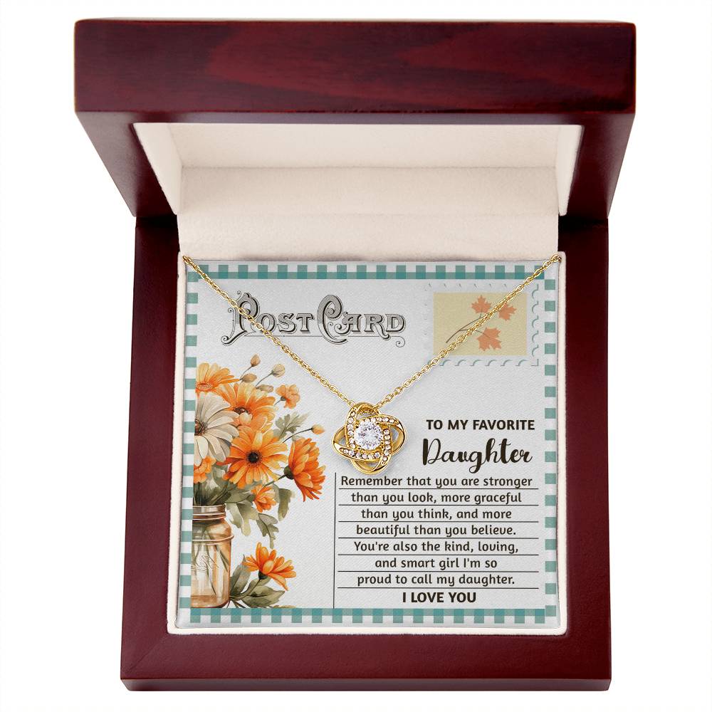 To My Daughter, Im So Proud To Call My Daughter, Love Knot Necklace, Gift For Daughter