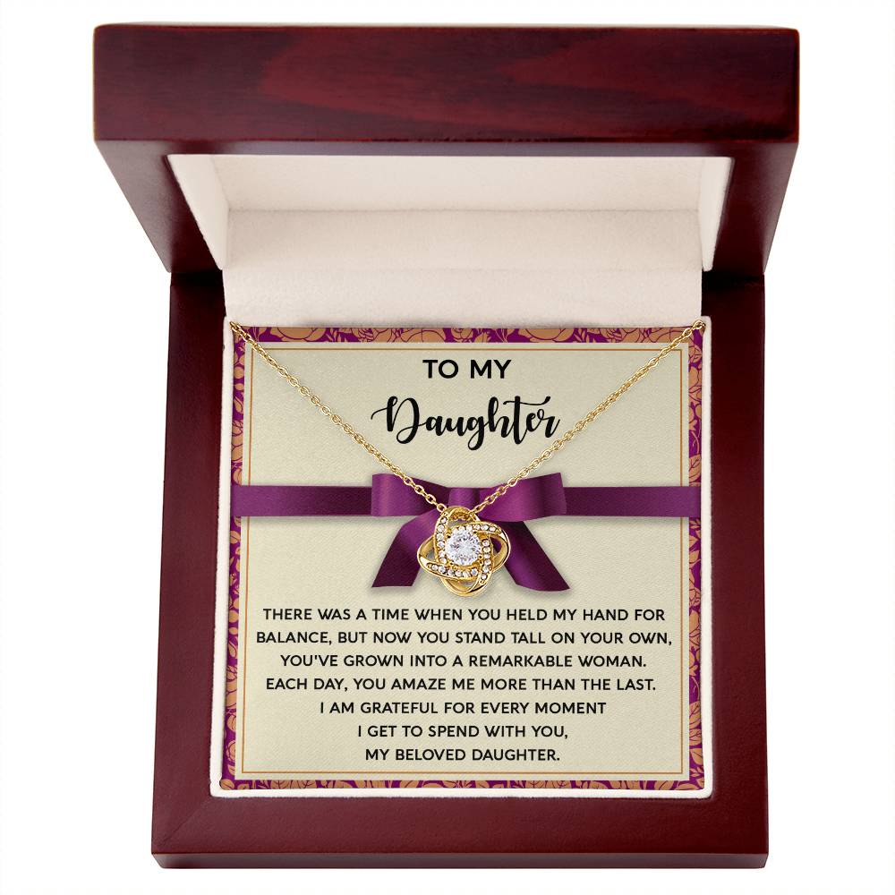 To My Daughter, Each Day You Amaze Me, Love Knot Necklace, Gift For Daughter