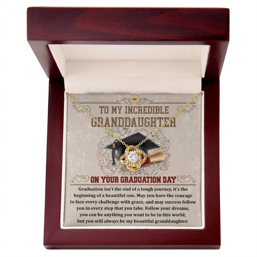 To My Granddaughter, On Your Graduation Day, Love Knot Necklace