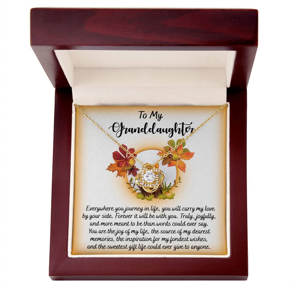 To My Granddaughter, You Are The Joy Of My Life, Love Knot Necklace, Gift For Granddaughter