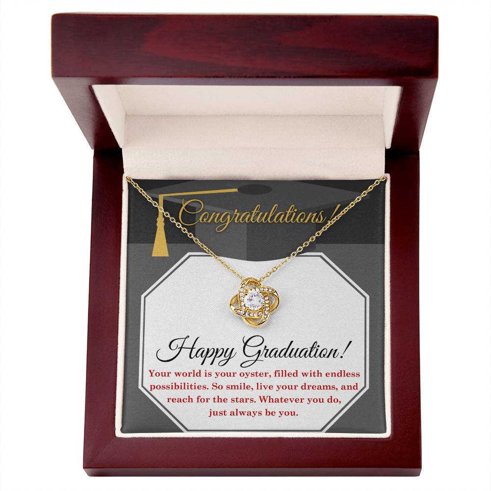 Happy Graduation, Whatever You Do Just Always Be You, Love Knot Necklace