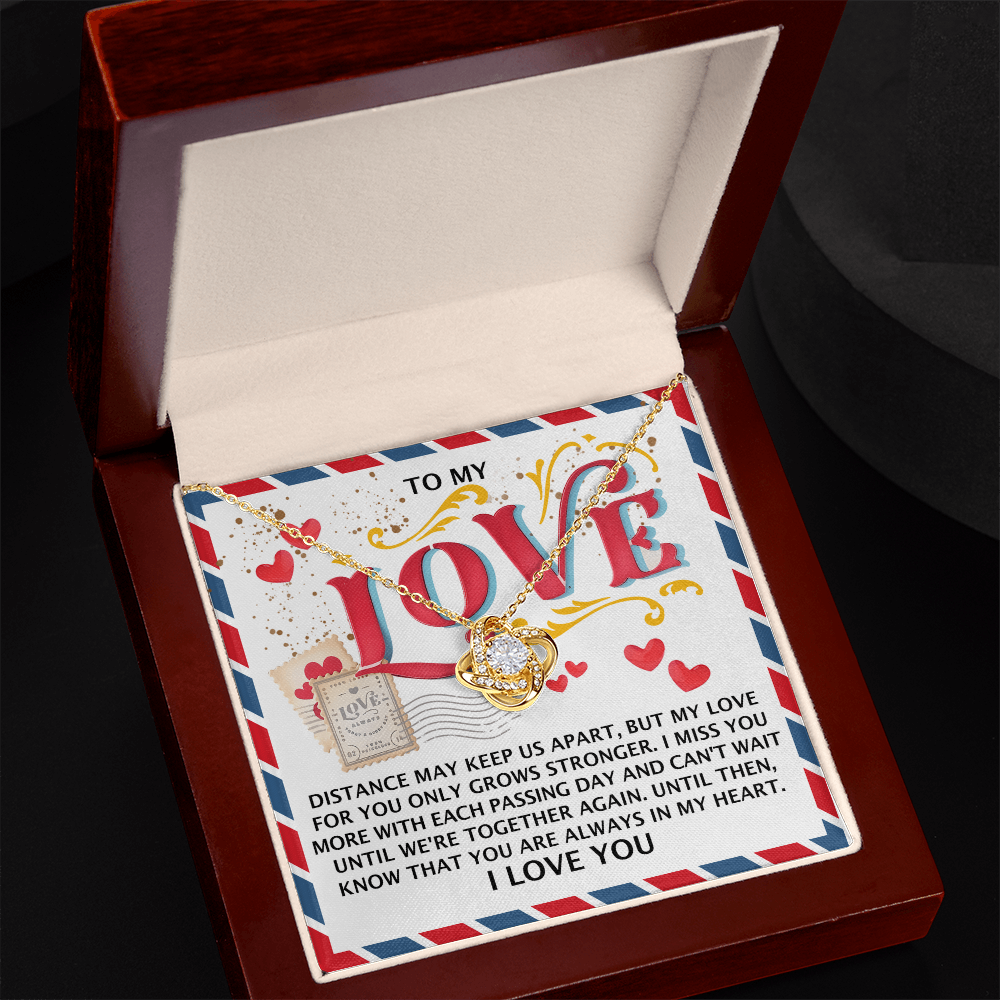 To My Soulmate, Know That You Are Always In My Heart, Love Knot Necklace, Valentines Gift For Her