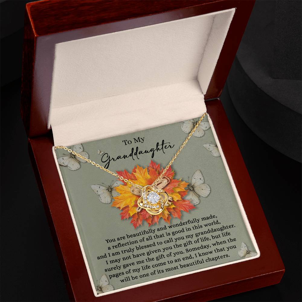 To My Granddaughter, Life Gave Me The Gift Of You, Love Knot Necklace, Gift For Granddaughter