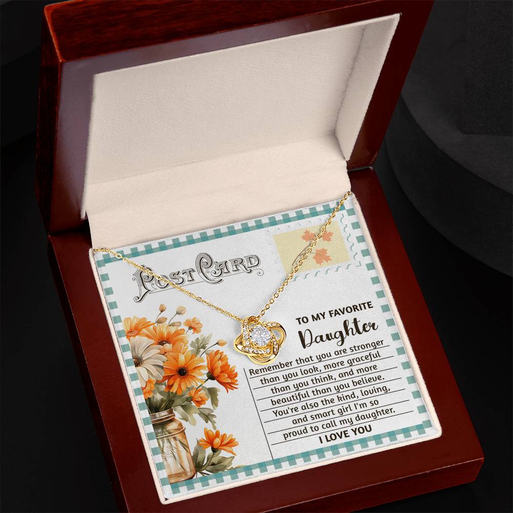 To My Daughter, Im So Proud To Call My Daughter, Love Knot Necklace, Gift For Daughter