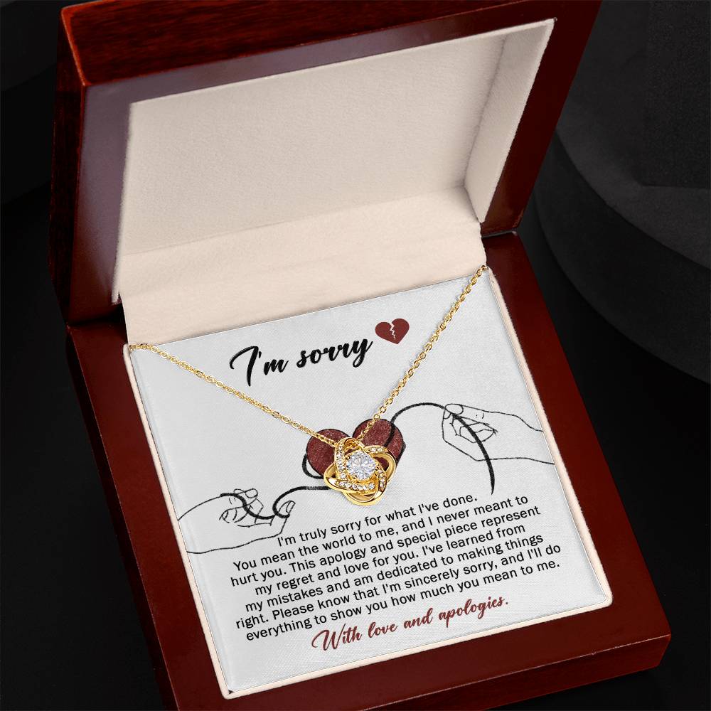 Gift For Her, Im Sorry, You Mean The World To Me, Love Knot Necklace