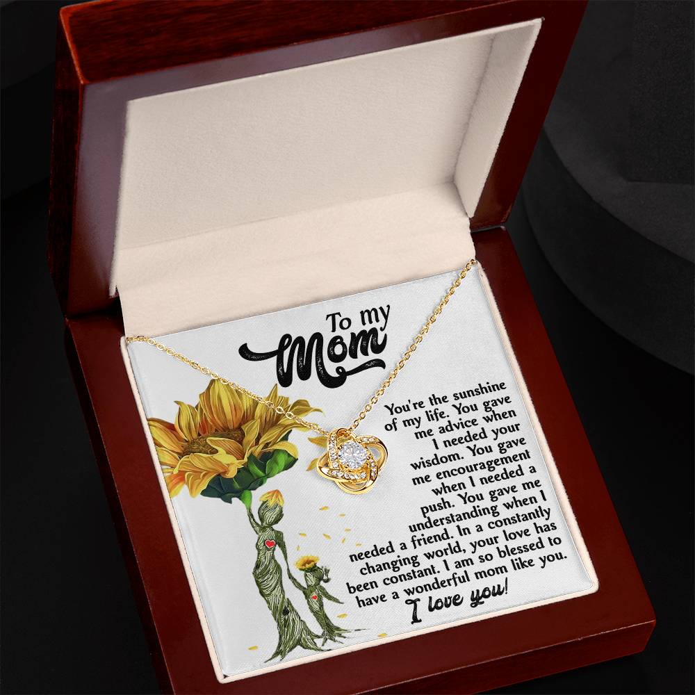 To Mom, Your The Sunshine Of My Life, Love Knot Necklace