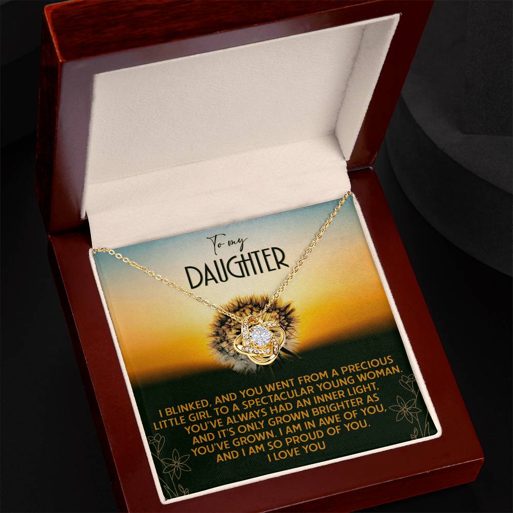 To My Daughter, I Am So Proud Of You, Love Knot Necklace, Gift For Daughter