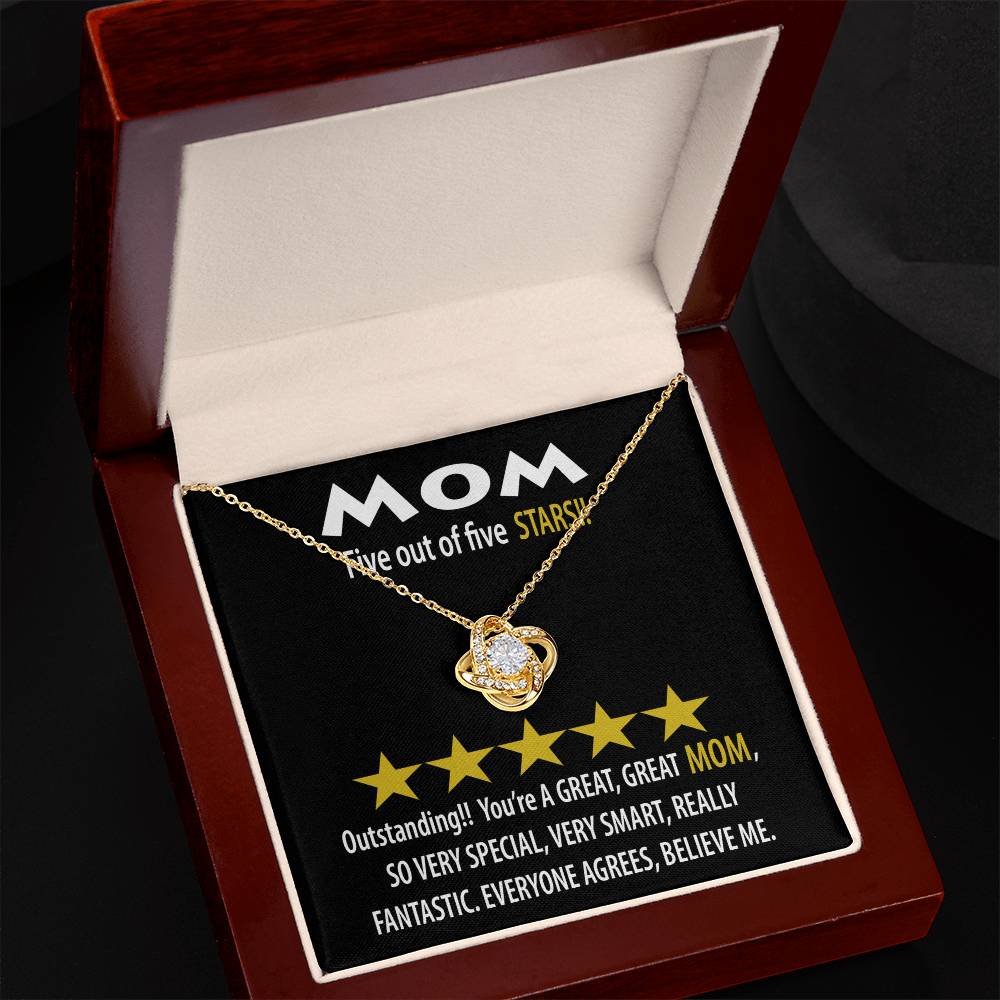 To Mom, 5 Out Of 5 Stars, Love Knot Necklace