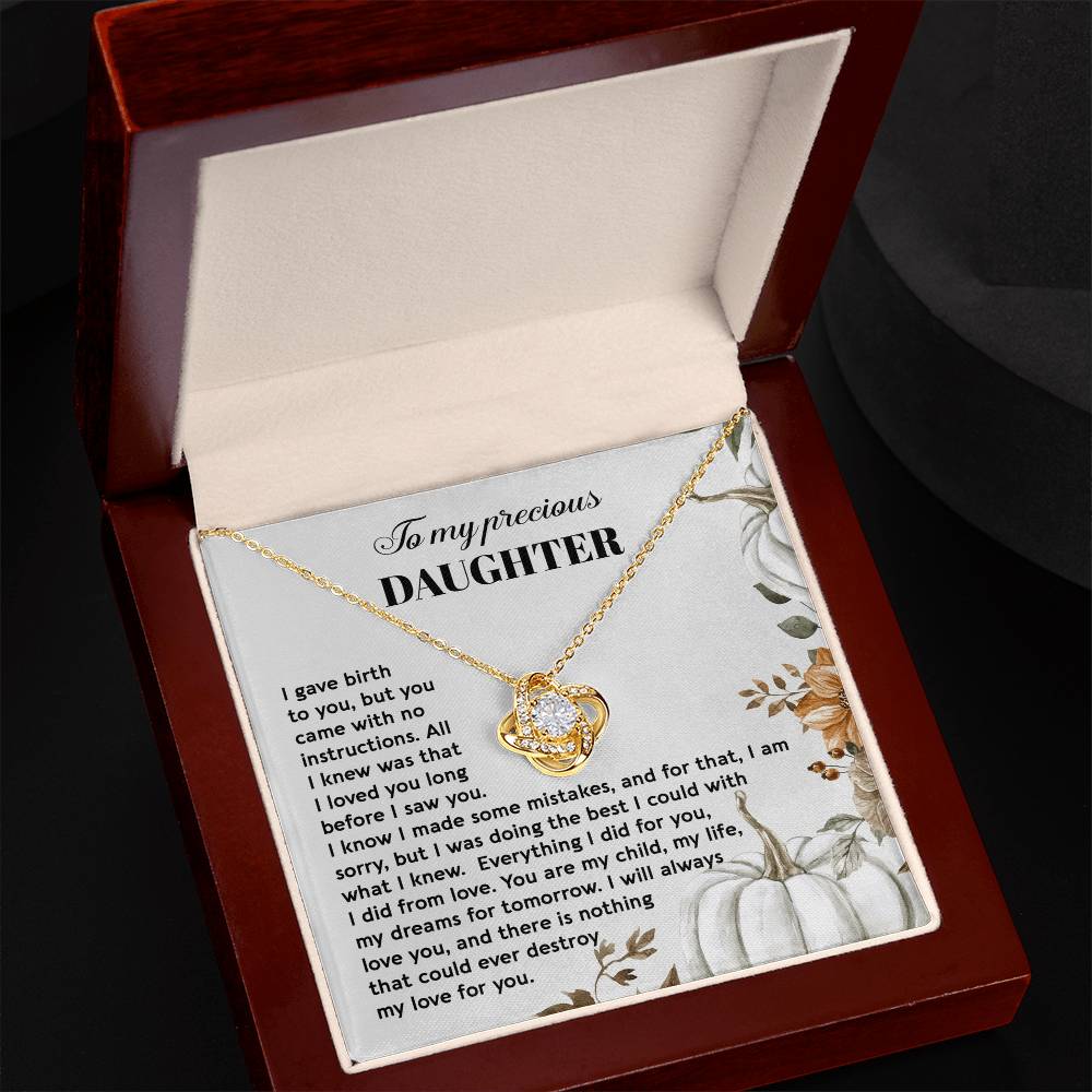 To My Daughter, Everything I Did, I Did From Love, Love Knot Necklace, Gift For Daughter