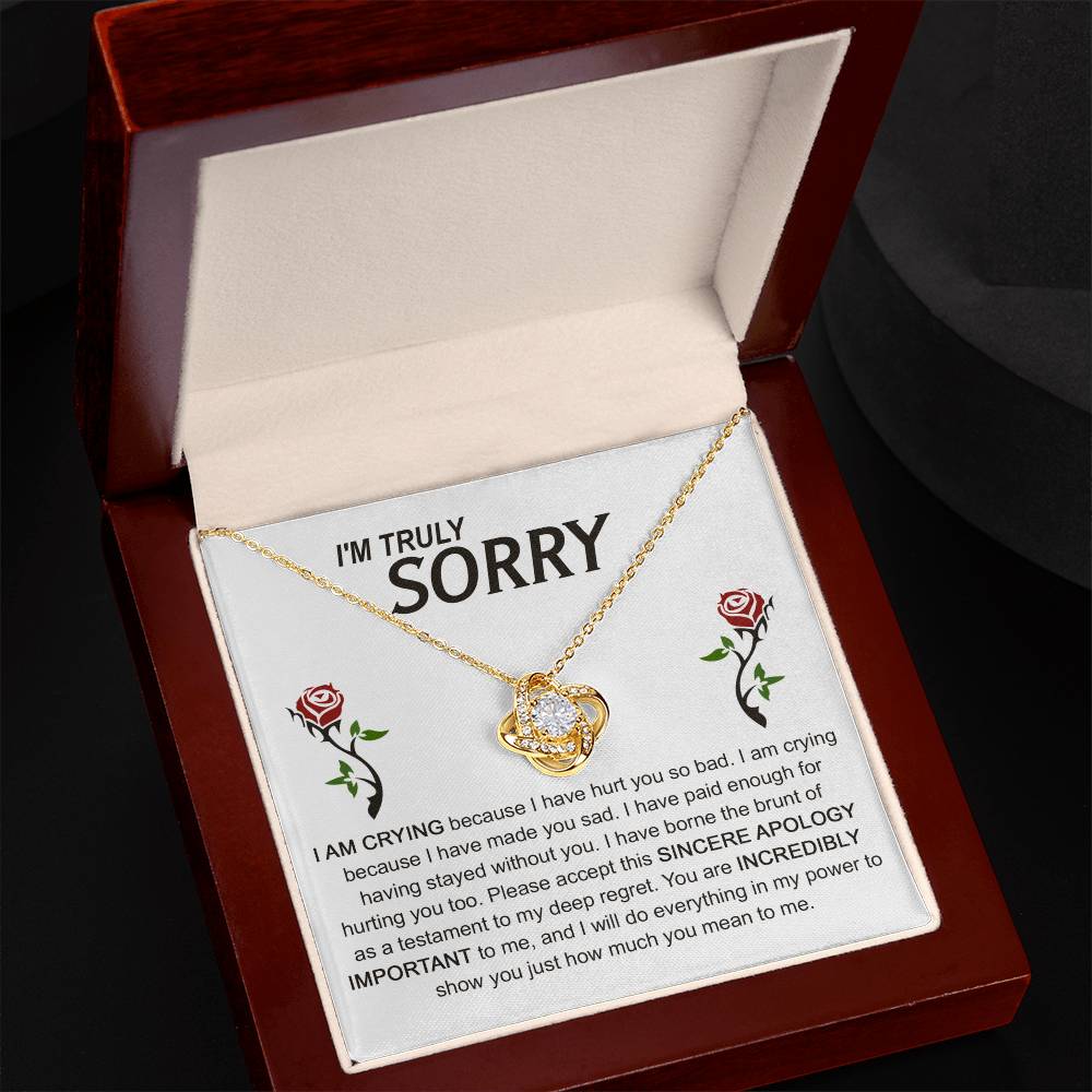 Gift For Her, Im Truly Sorry, You Are Important To Me, Love Knot Necklace