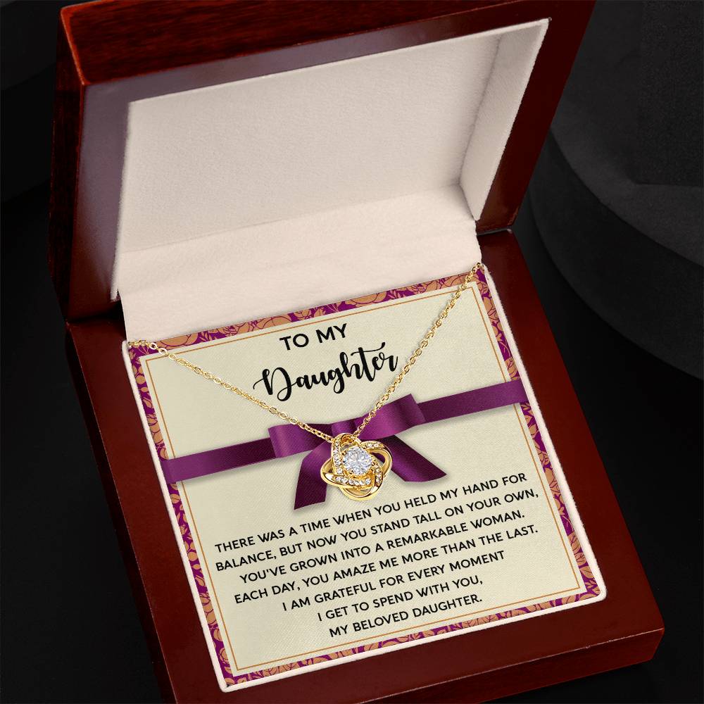 To My Daughter, Each Day You Amaze Me, Love Knot Necklace, Gift For Daughter