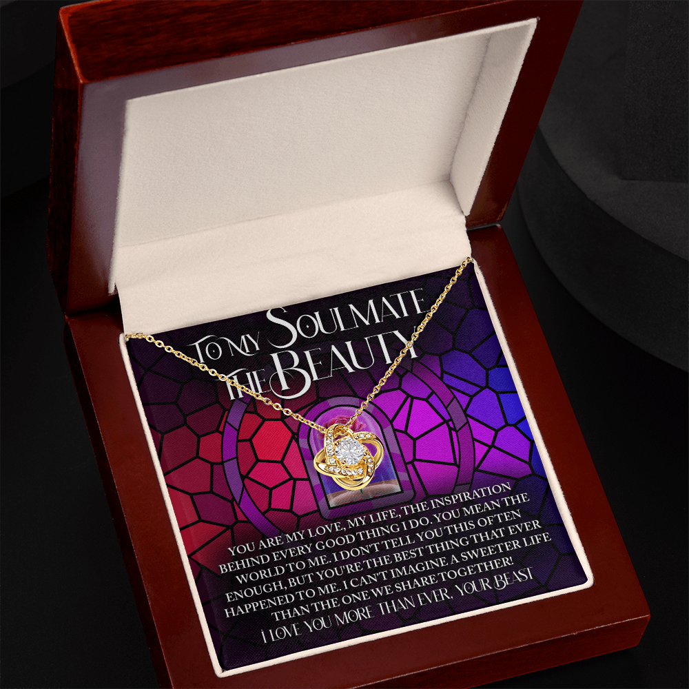 To My Soulmate, Your The Best Thing That Ever Happened To Me, Love Knot Necklace, Valentines Gift For Her