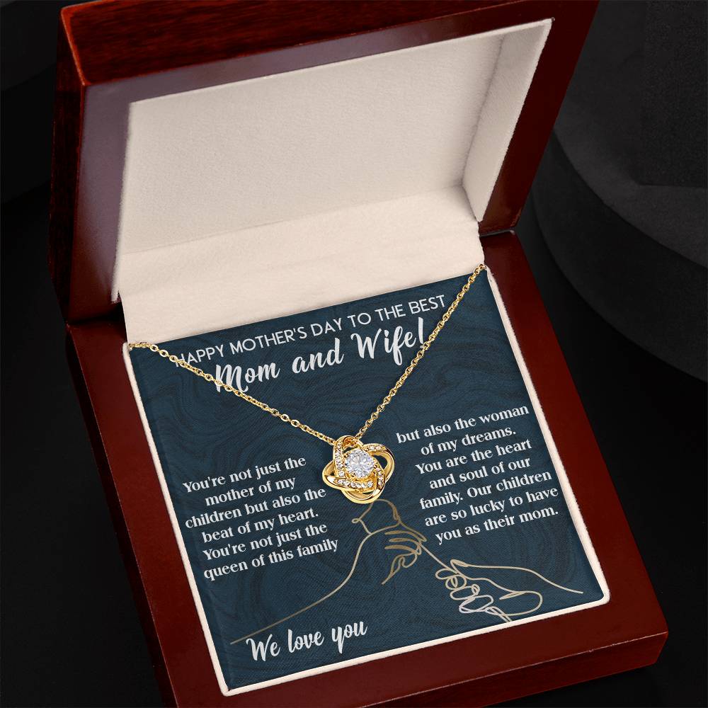 Happy Mother's Day To The Best Mom and Wife, Love Knot Necklace