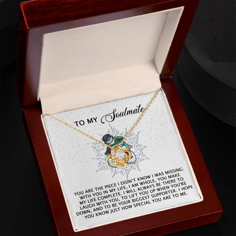 To My Soulmate, You Make My Life Complete, Love Knot Necklace, Christmas Gift For Her