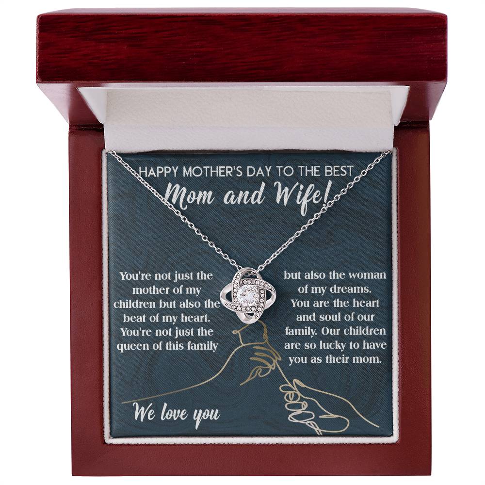 Happy Mother's Day To The Best Mom and Wife, Love Knot Necklace