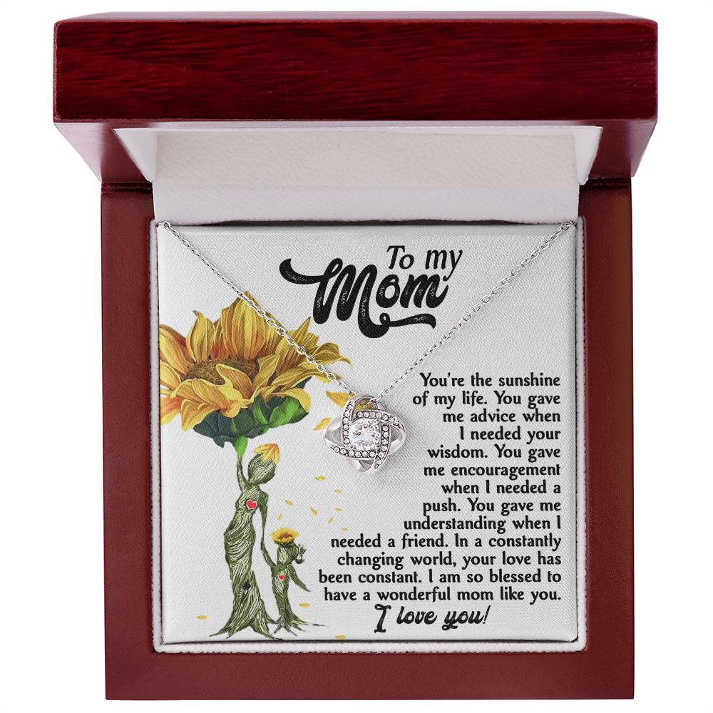 To Mom, Your The Sunshine Of My Life, Love Knot Necklace