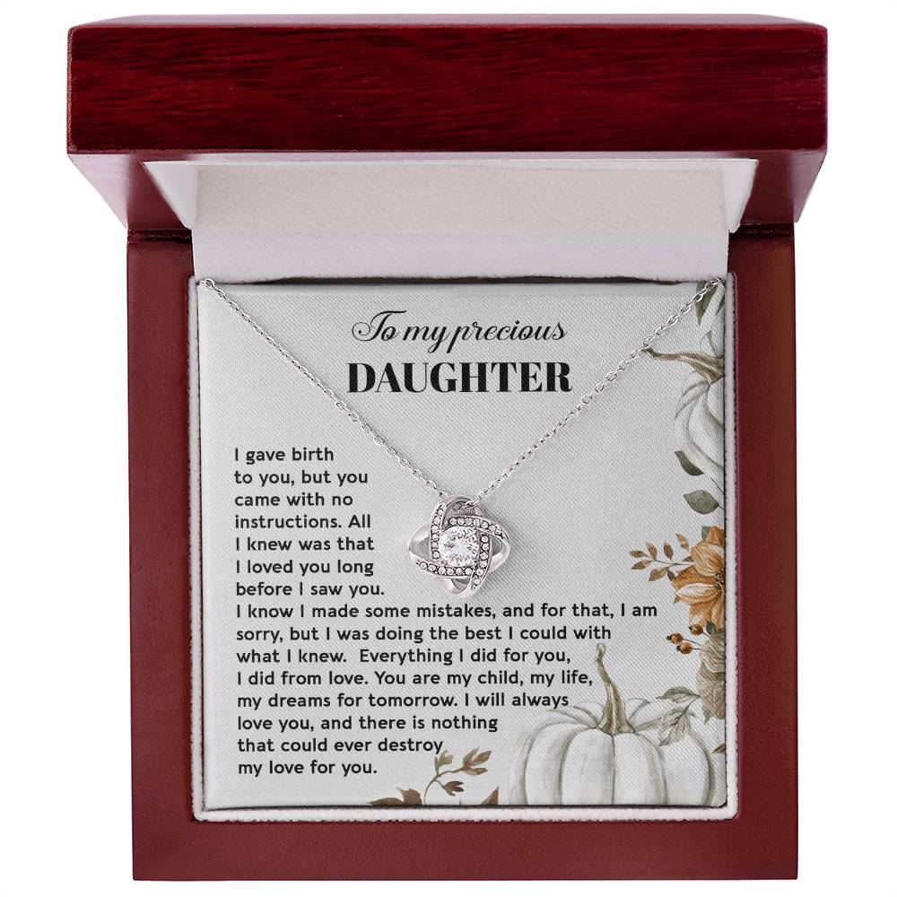 To My Daughter, Everything I Did, I Did From Love, Love Knot Necklace, Gift For Daughter