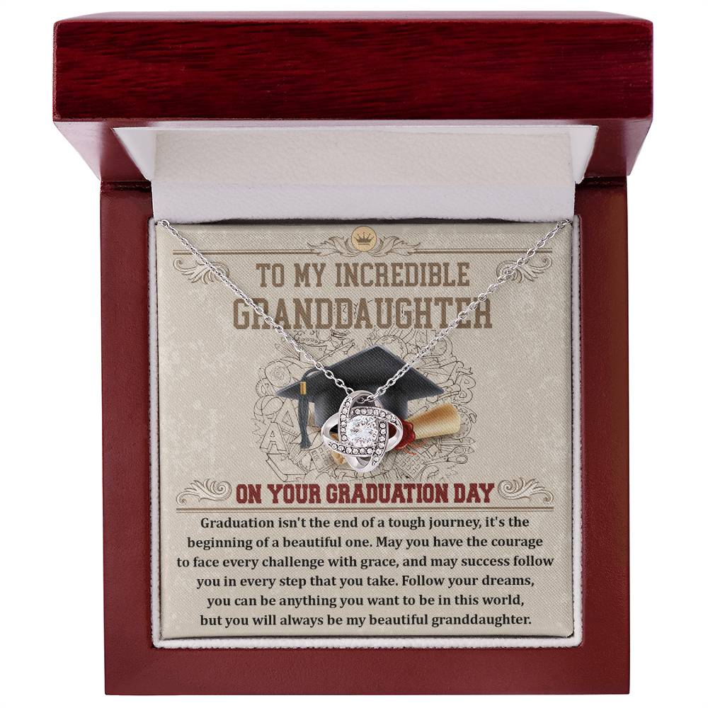 To My Granddaughter, On Your Graduation Day, Love Knot Necklace