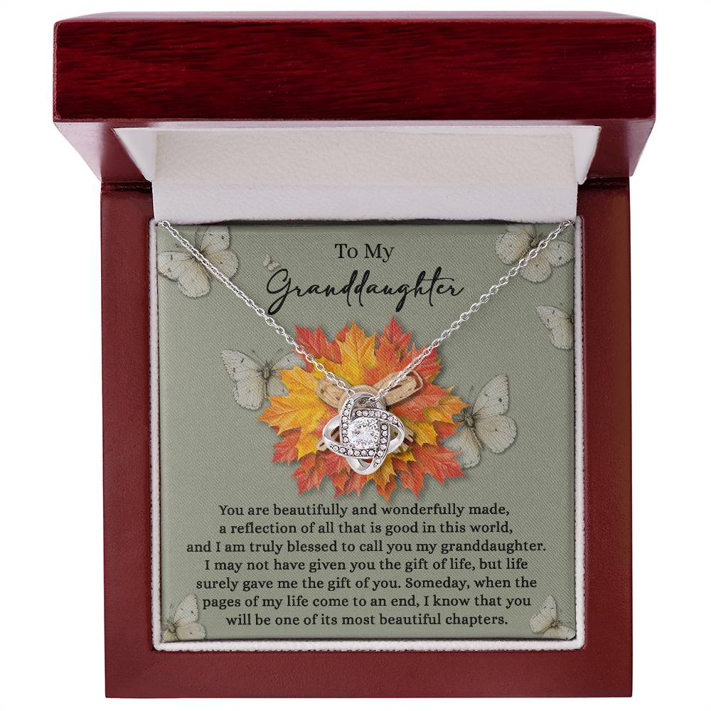 To My Granddaughter, Life Gave Me The Gift Of You, Love Knot Necklace, Gift For Granddaughter