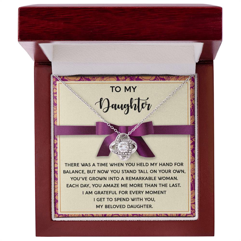 To My Daughter, Each Day You Amaze Me, Love Knot Necklace, Gift For Daughter