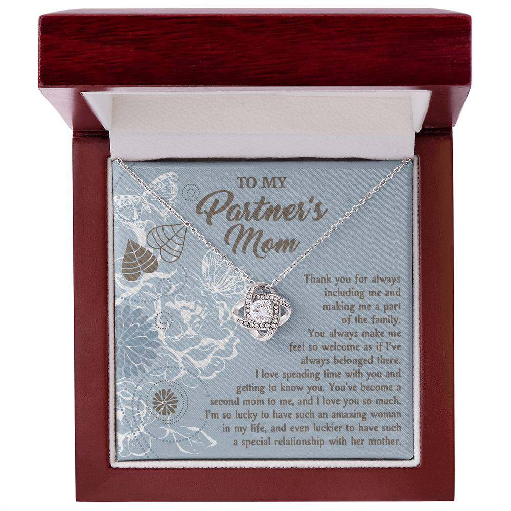 To My Partner's Mom, Part Of The Family, Love Knot Necklace