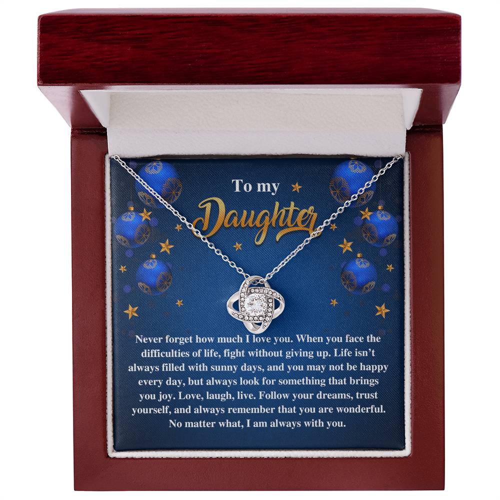To My Daughter, Always Remember That You Are Wonderful, Love Knot Necklace, Gift For Daughter