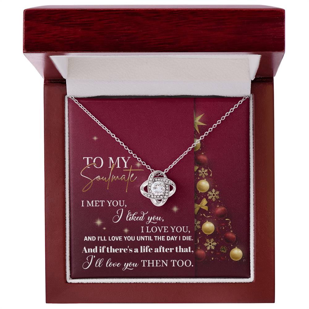 To My Soulmate, Ill Love You Until The Day I Die, Love Knot Necklace, Christmas Gift For Her