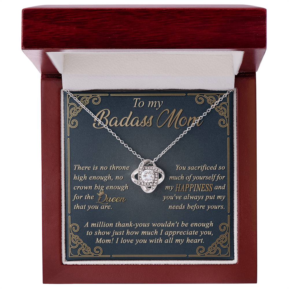 To My Badass Mom, I Love You With All My Heart, Love Knot Necklace