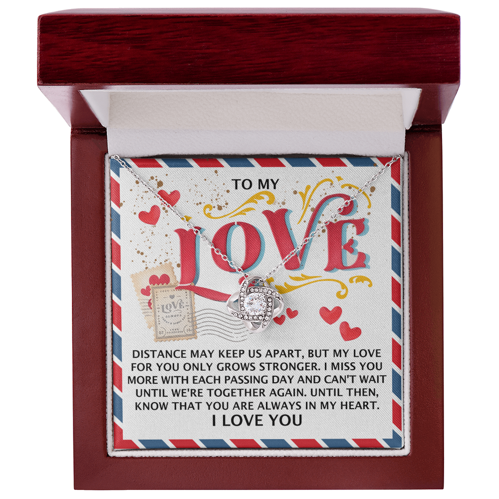 To My Soulmate, Know That You Are Always In My Heart, Love Knot Necklace, Valentines Gift For Her