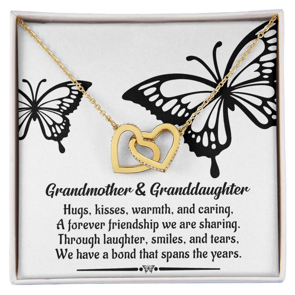 Grandmother And Granddaughter, A Bond, Interlocking Hearts Necklace