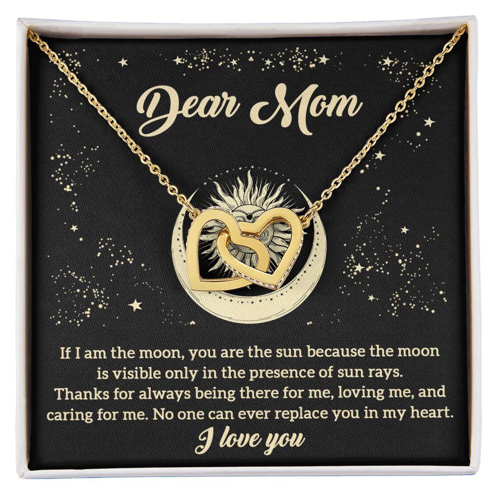 Dear Mom, Thanks For Always Being There For Me, Interlocking Hearts Necklace