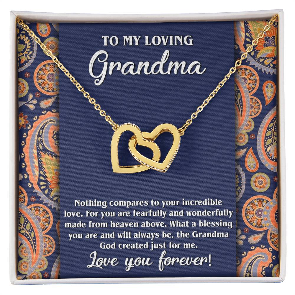 To My Loving Grandma, Interlocking Hearts Necklace