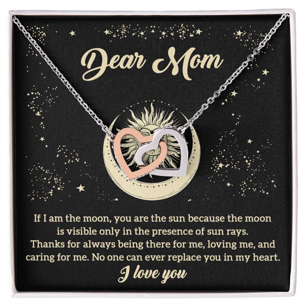 Dear Mom, Thanks For Always Being There For Me, Interlocking Hearts Necklace