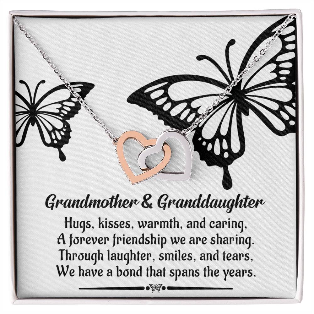 Grandmother And Granddaughter, A Bond, Interlocking Hearts Necklace