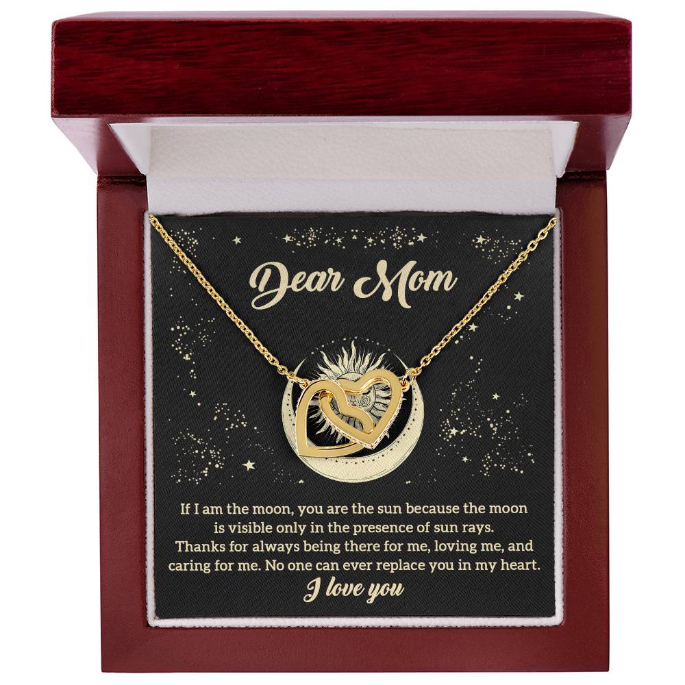 Dear Mom, Thanks For Always Being There For Me, Interlocking Hearts Necklace