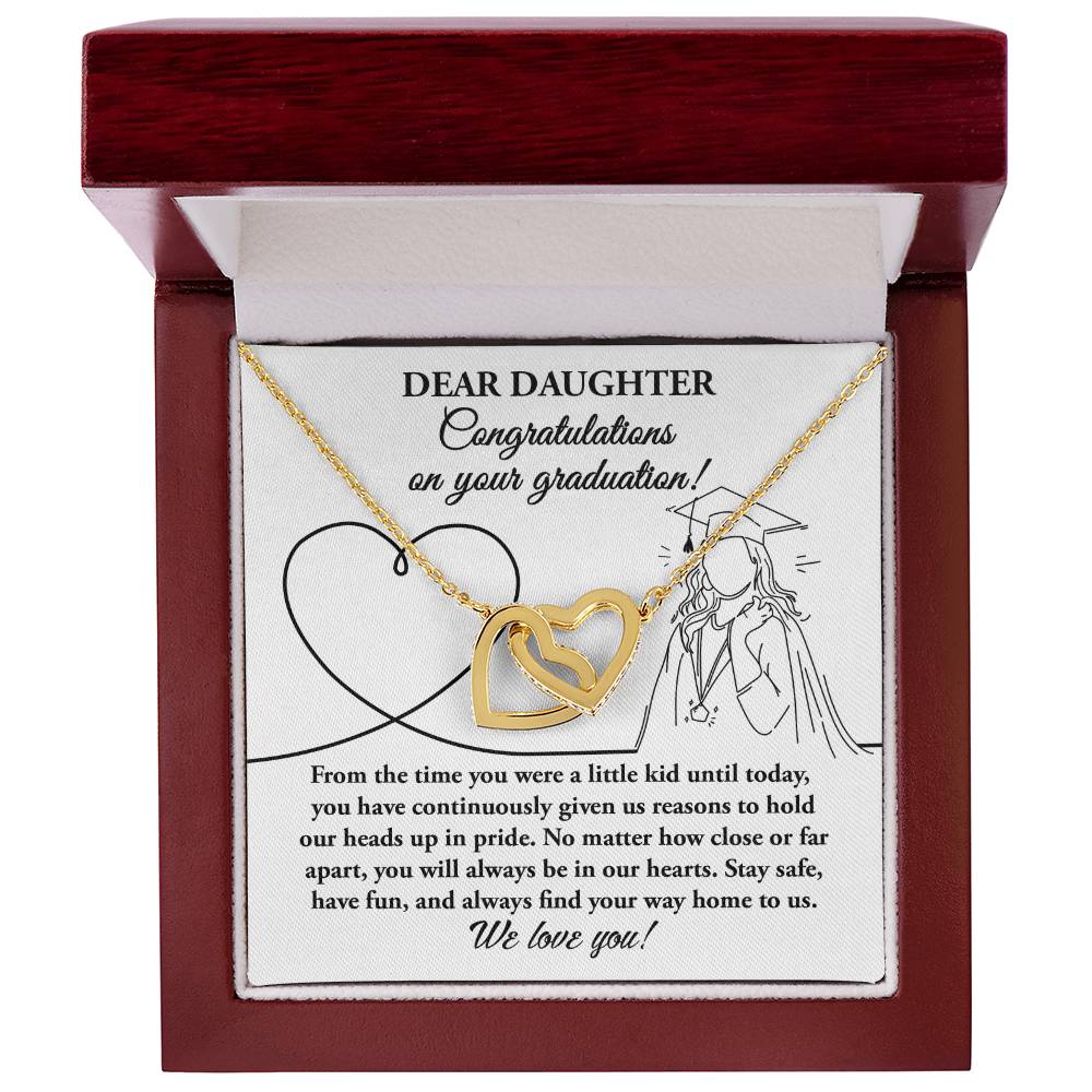 Dear Daughter, Congratulations On Your Graduation, Interlocking Hearts Necklace