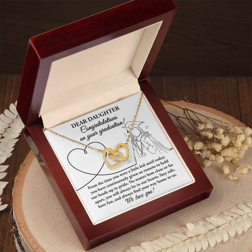 Dear Daughter, Congratulations On Your Graduation, Interlocking Hearts Necklace