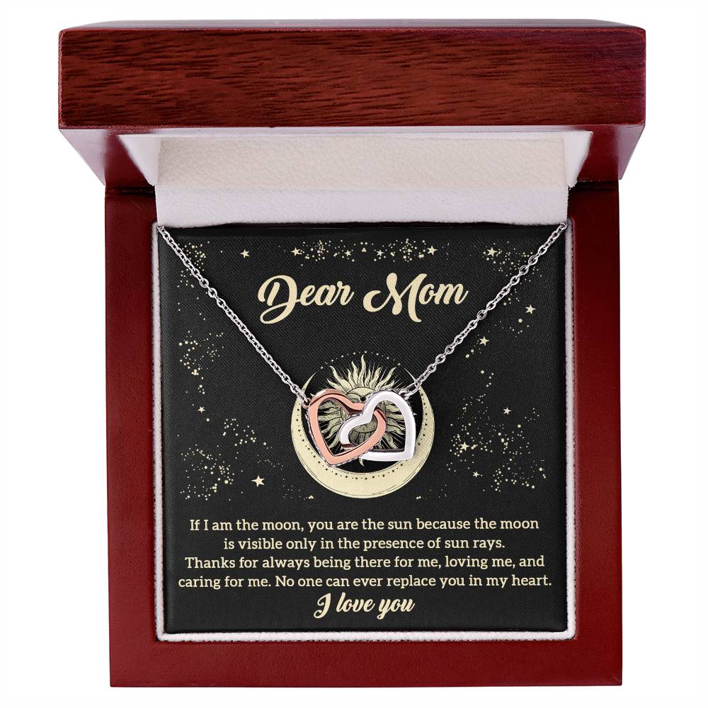 Dear Mom, Thanks For Always Being There For Me, Interlocking Hearts Necklace