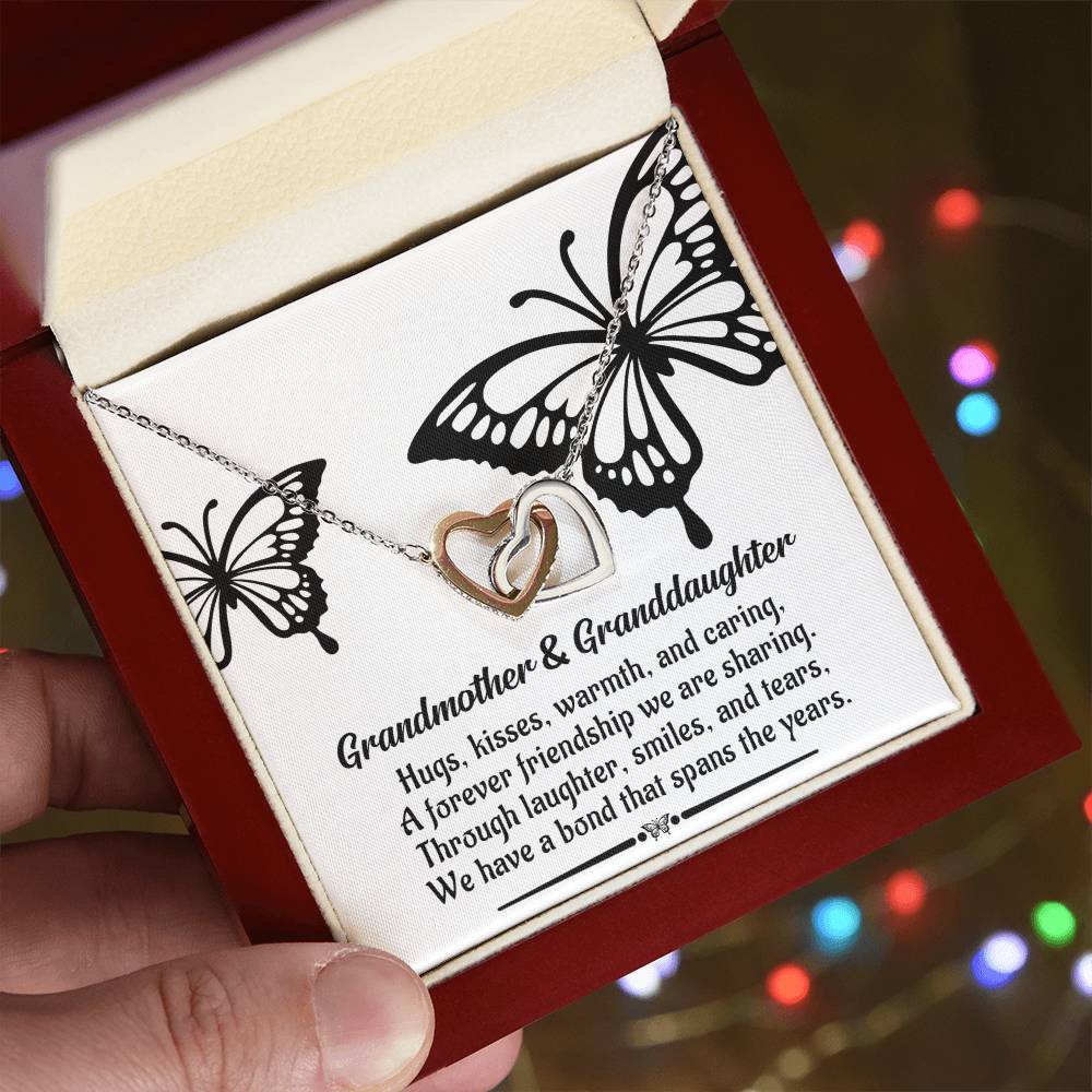 Grandmother And Granddaughter, A Bond, Interlocking Hearts Necklace