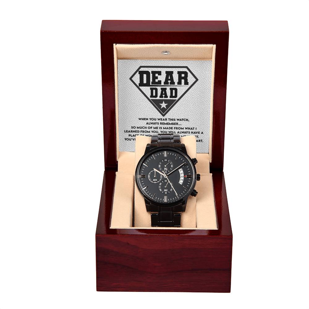 To My Dad, Youve Been My Hero From The Start, Black Chronograph Watch, Gift For Dad