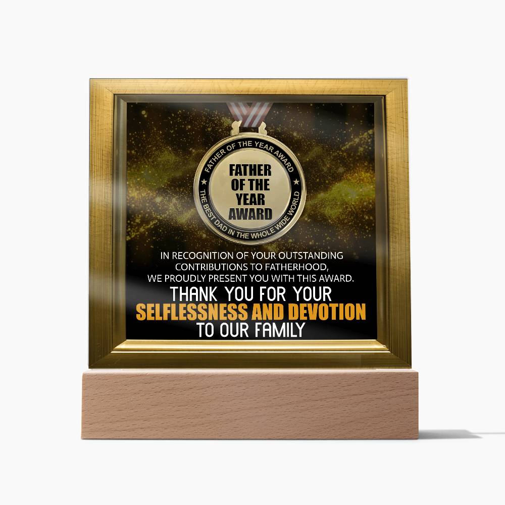 To My Dad, Father Of The Year Award, Best Dad In The World, Square Acrylic Plaque