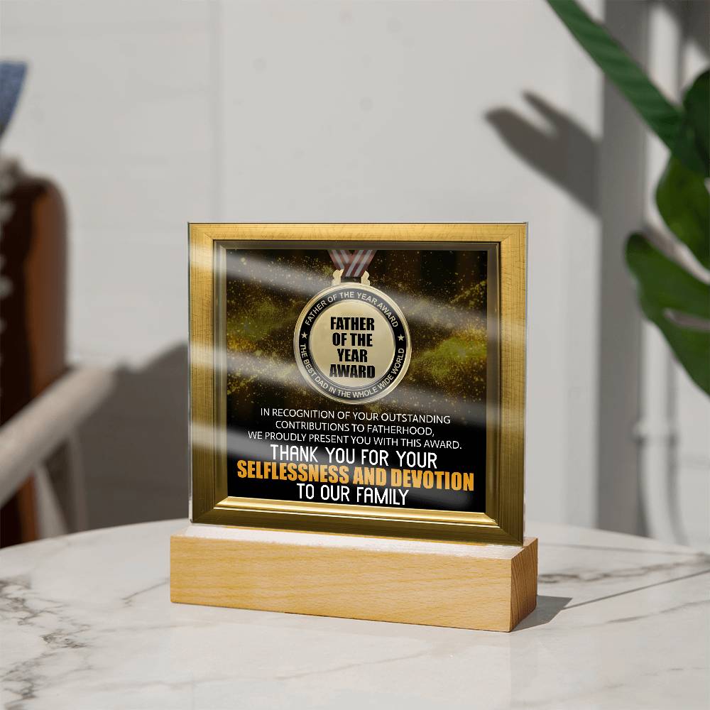 To My Dad, Father Of The Year Award, Best Dad In The World, Square Acrylic Plaque