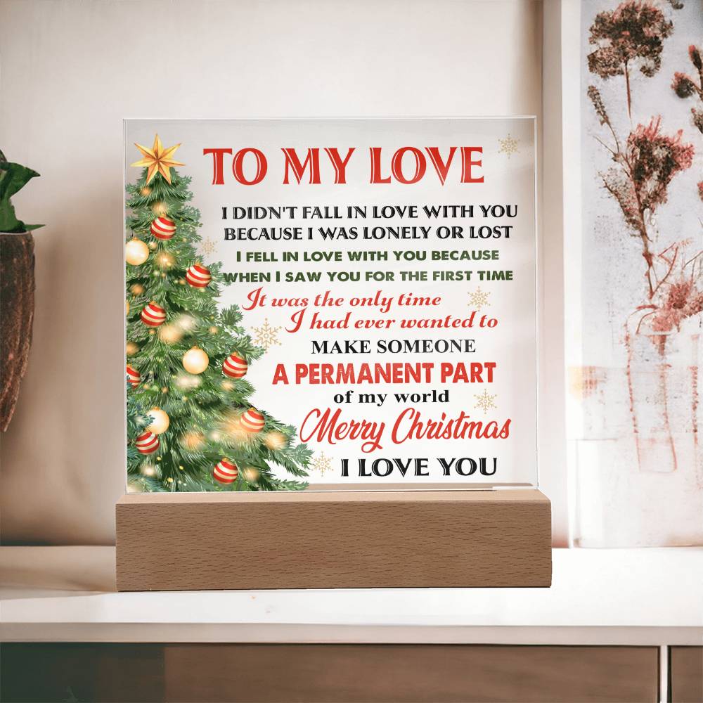 To My Love, Merry Christmas LED Acrylic Plaque