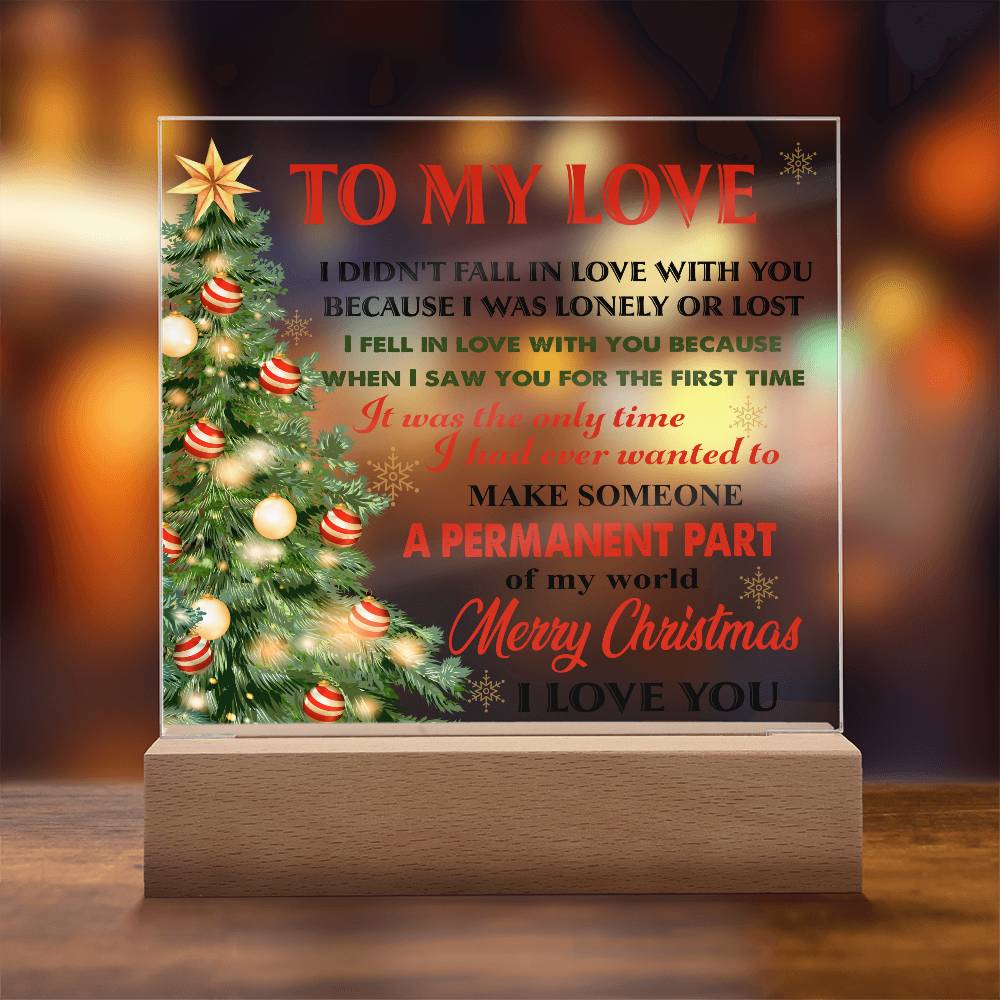 To My Love, Merry Christmas LED Acrylic Plaque