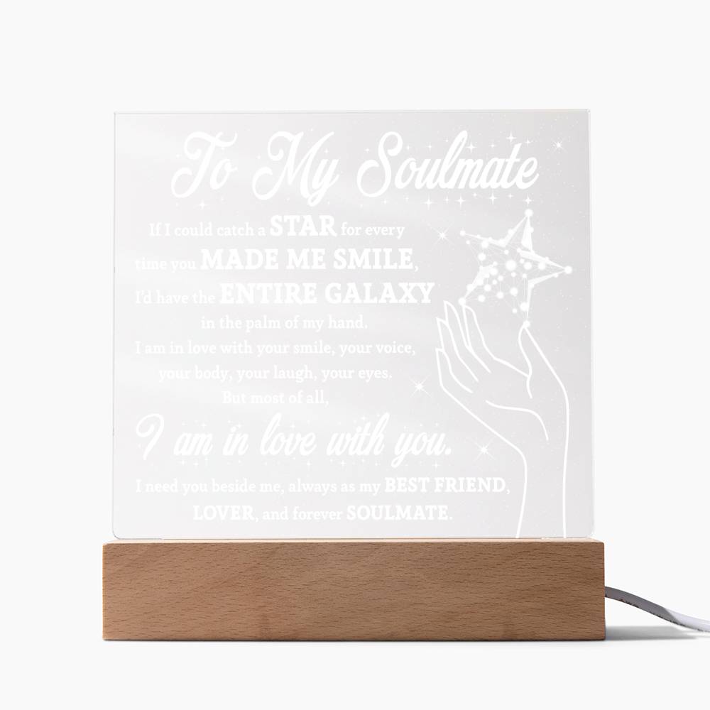 To My Soulmate, If I Could Catch A Star, Square Acrylic Plaque
