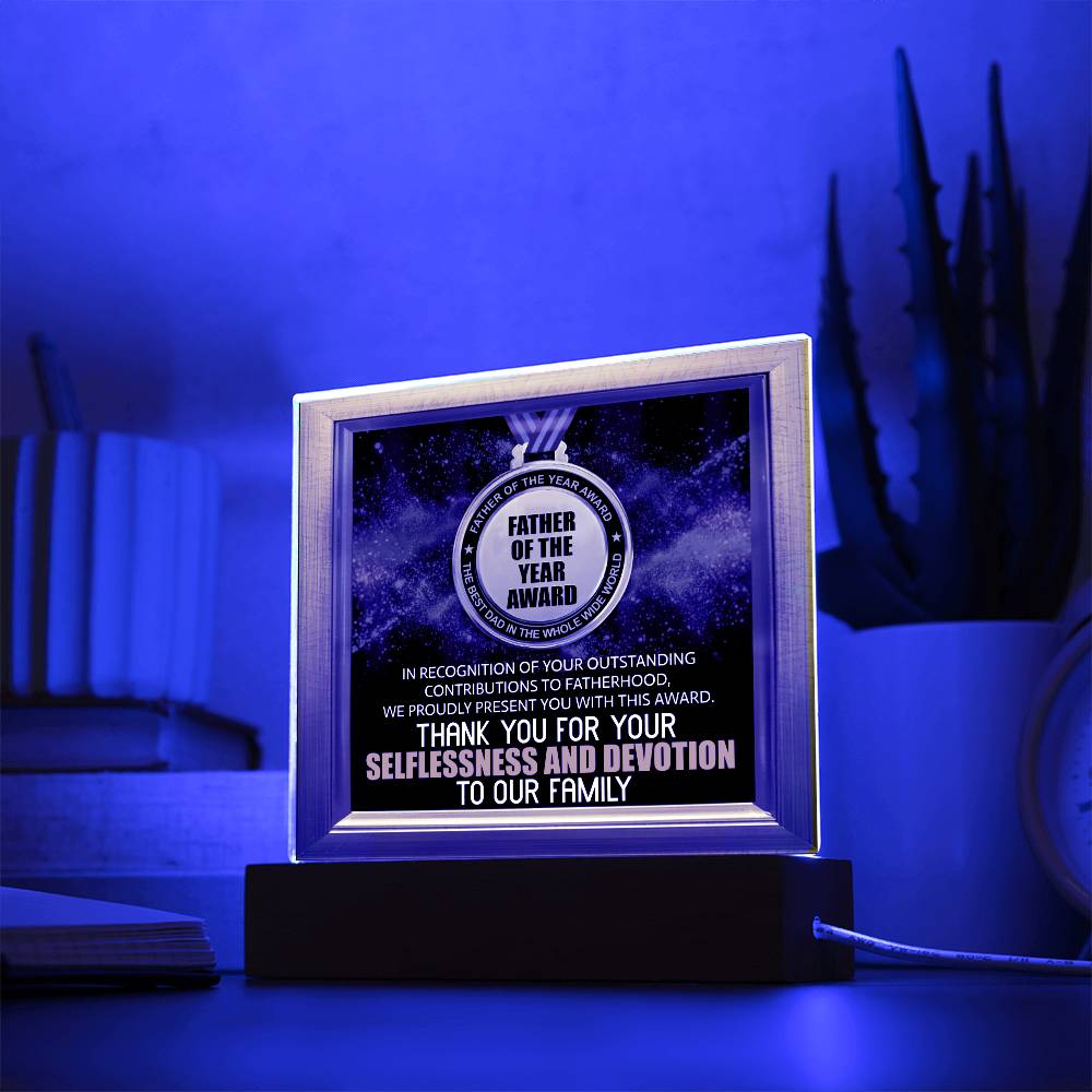 To My Dad, Father Of The Year Award, Best Dad In The World, Square Acrylic Plaque