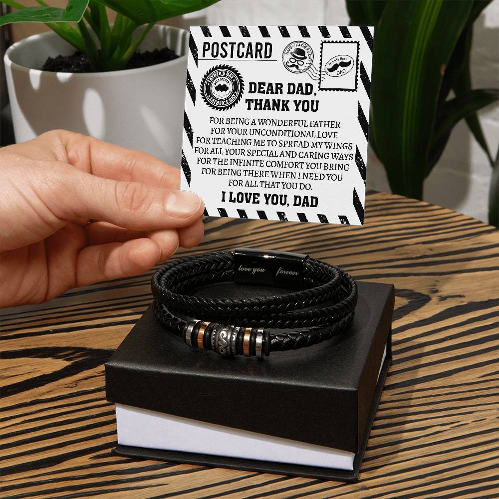 To My Dad, Thank You For Being A Wonderful Father, Love You Forever Bracelet, Gift For Dad