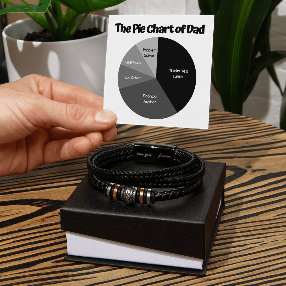 To My Dad, The Pie Chart Of Dad, Love You Forever Bracelet, Funny Gift For Dad