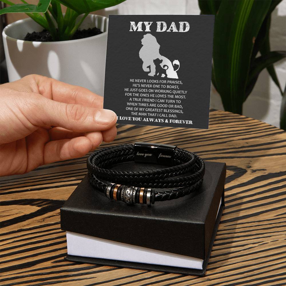 To My Dad, The Man That I Call Dad, Love You Forever Bracelet